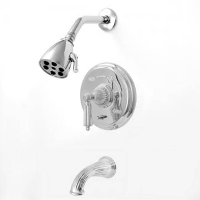 Sigma Pressure Balanced Tub & Shower Set With 9'' Plate Trim (Includes Haf And Wall Tub Spout) Georgian Polished Nickel Uncoated .49