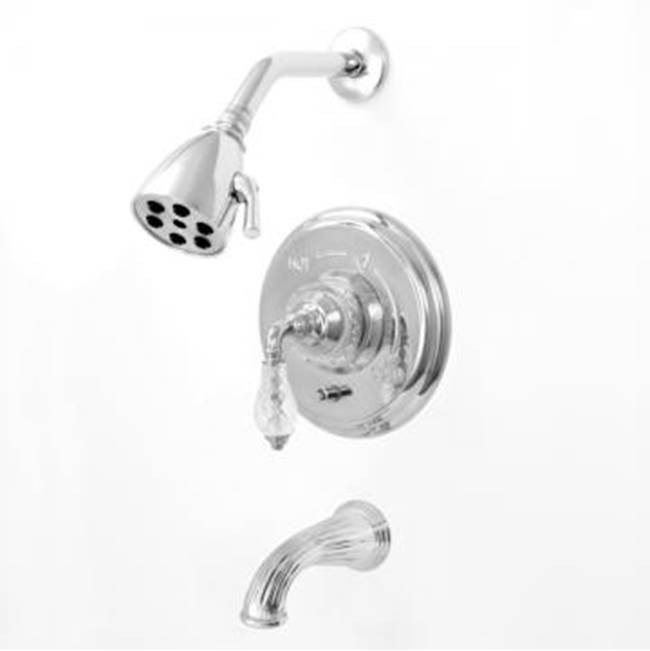 Sigma Pressure Balanced Tub & Shower Set With 9'' Plate Trim (Includes Haf And Wall Tub Spout) Luxembourg Antique Cooper .59