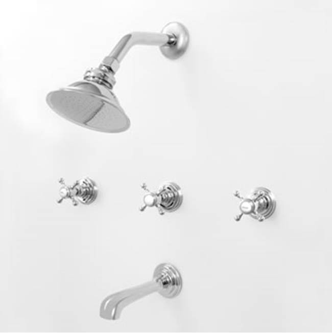 Sigma 3 Valve Tub & Shower Set Trim (Includes Haf And Wall Tub Spout) Sussex Antique Brass .82