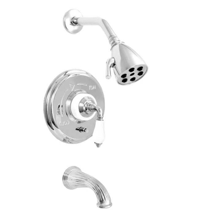 Sigma Pressure Balanced Tub & Shower Set With 9'' Plate Trim (Includes Haf And Wall Tub Spout) Venezia Satin Nickel Pvd .42