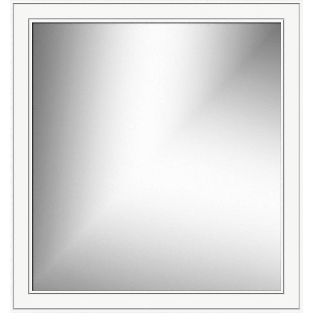 Strasser Woodenworks 30 X .75 X 32 Framed Mirror Non-Bev Deco Miter Sat White