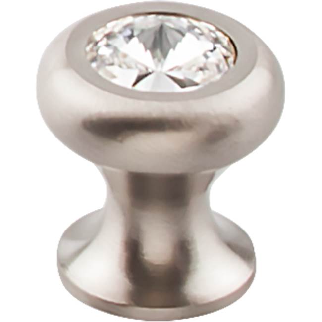 Top Knobs Hayley Crystal Knob Clear 15/16 Inch Brushed Satin Nickel Base