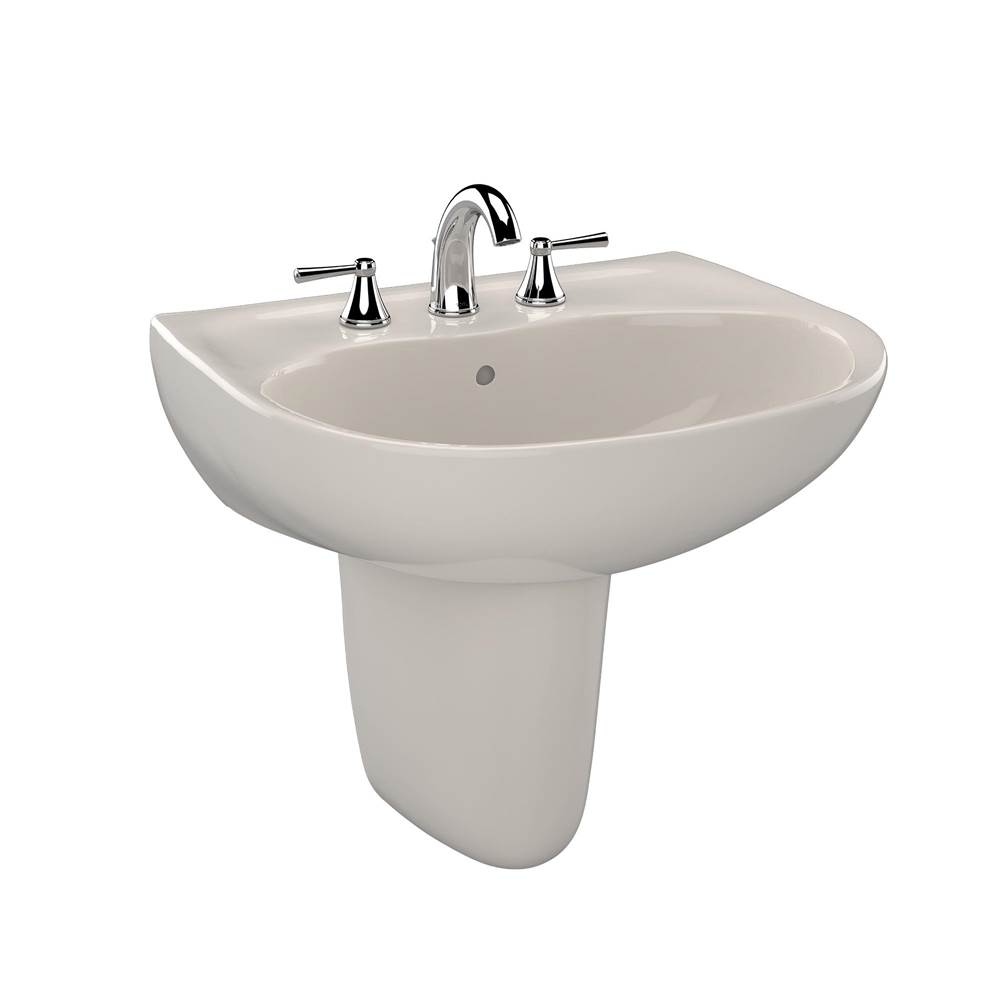 TOTO Toto® Supreme® Oval Wall-Mount Bathroom Sink With Cefiontect And Shroud For 8 Inch Center Faucets, Sedona Beige