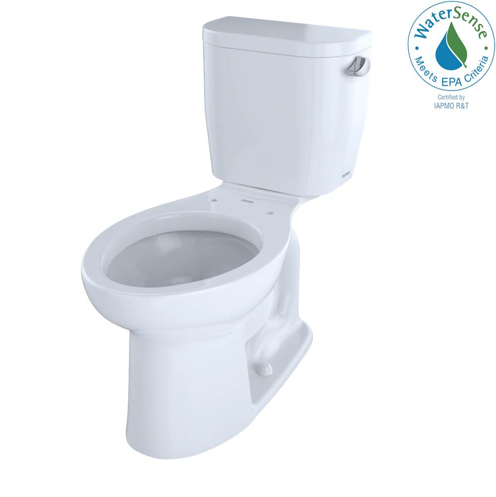 TOTO Toto® Entrada™ Two-Piece Elongated 1.28 Gpf Universal Height Toilet With Right-Hand Trip Lever, Cotton White