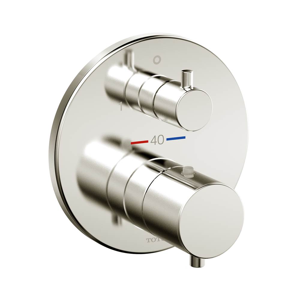 TOTO Toto® Round Thermostatic Mixing Valve With Two-Way Diverter Shower Trim, Brushed Nickel