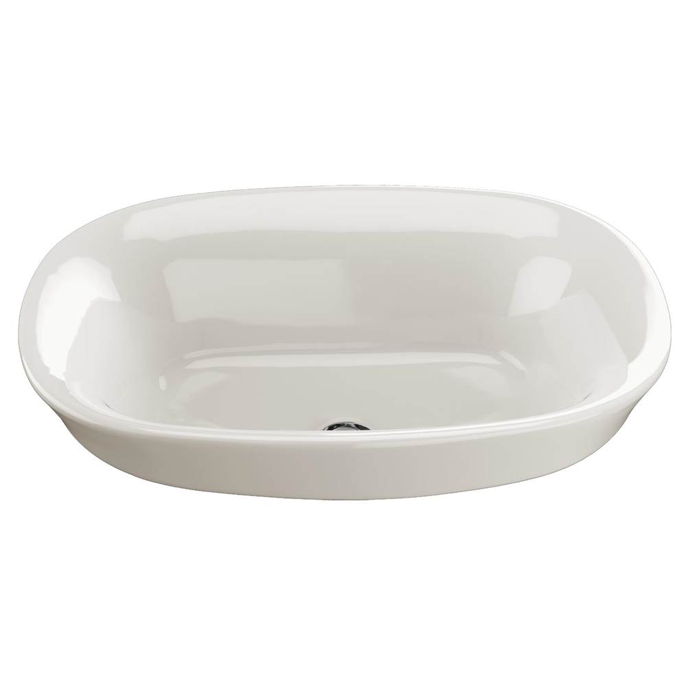 TOTO Toto® Maris™ Oval Semi-Recessed Vessel Bathroom Sink With Cefiontect, Colonial White
