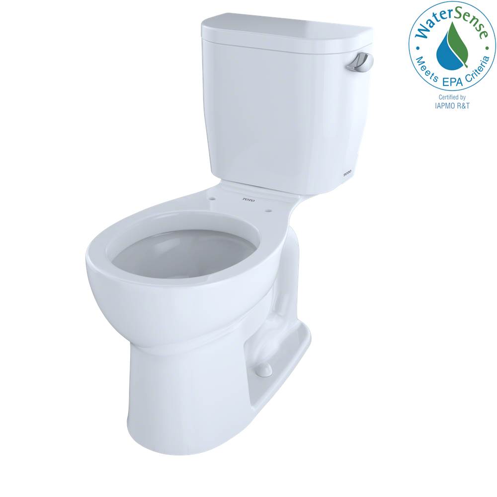 TOTO Toto® Entrada™ Two-Piece Round 1.28 Gpf Universal Height Toilet With Right-Hand Trip Lever, Cotton White