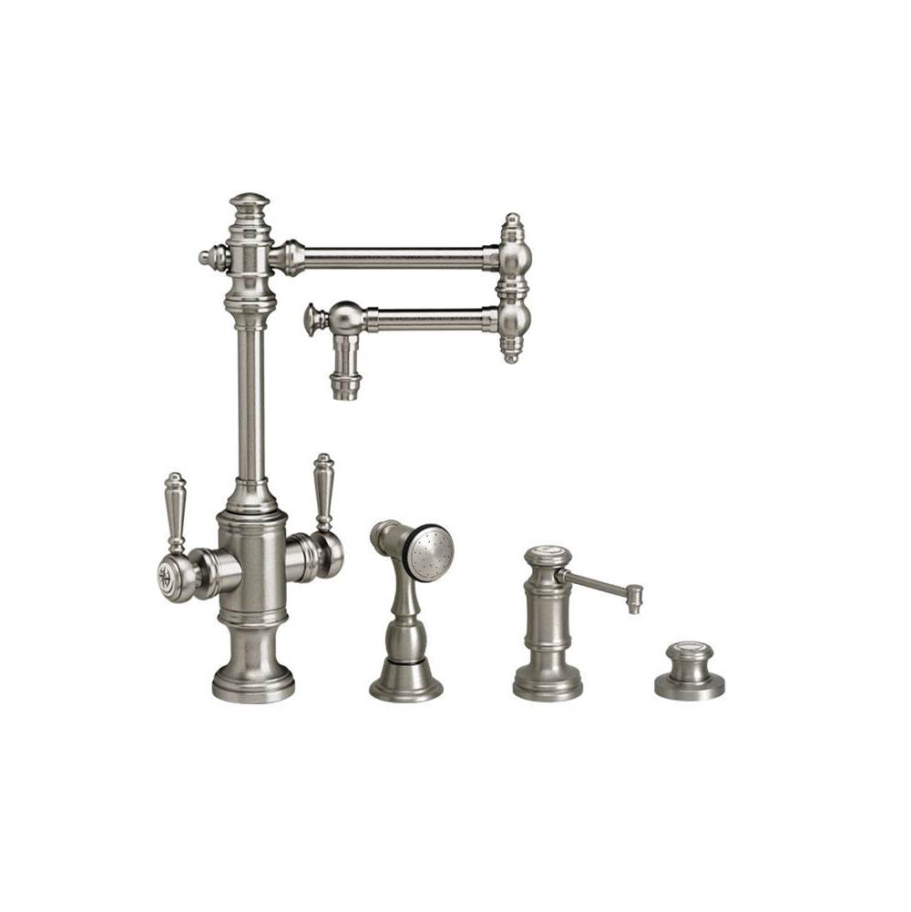 Waterstone Waterstone Towson Two Handle Kitchen Faucet - 12'' Articulated Spout - 3pc. Suite